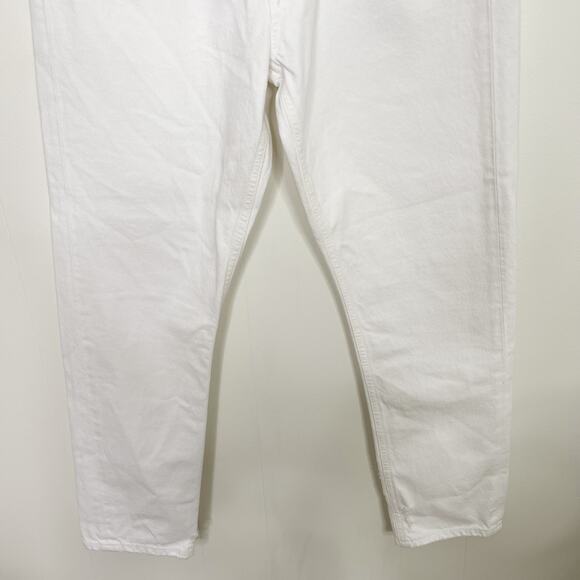 Agolde Jamie High Rise Classic Jeans 31 Pitch White Distressed Button Fly Cotton - Picture 4 of 12